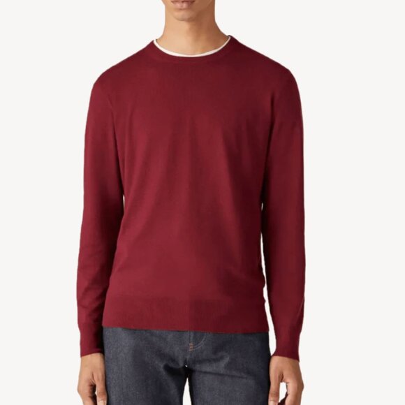 Loro Piana Other - Loro Piana Men's Superlight Long Sleeve Crewneck 100% Cashmere Tibetan Red IT 48